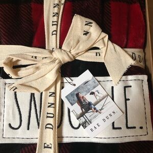 Rae Dunn 50”x60” Snuggle Blanket Red black Buffalo Check. Very soft Plush. NWT